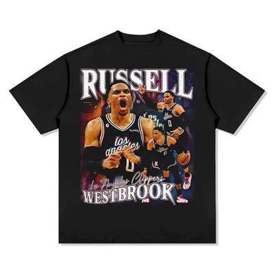 "Triple-Double King" Russell Westbrook Y2K Print Graphic Tee