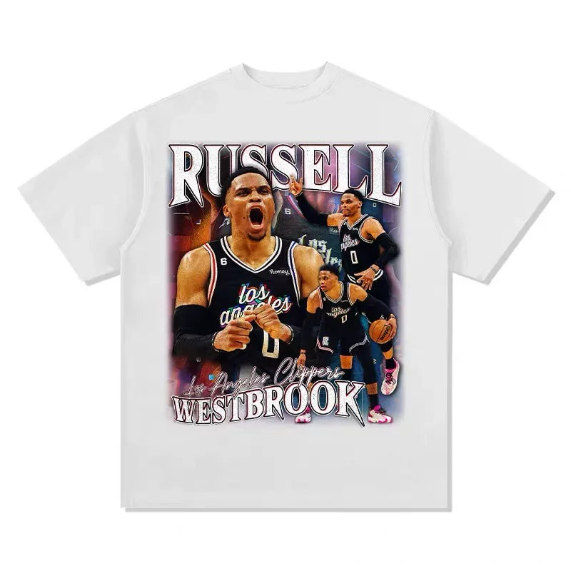 "Triple-Double King" Russell Westbrook Y2K Print Graphic Tee